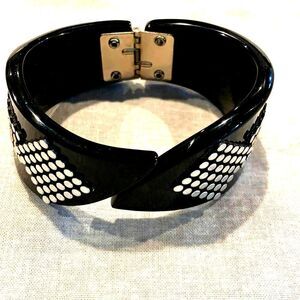 Studded Plastic Black cuff, Vintage